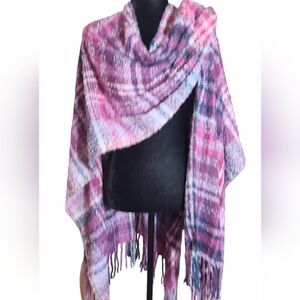 VINTAGE Woolrich Soft Tweed Wrap Mauve‎ Purple Pink OSFA